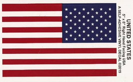 American Flag Vinyl Sticker Decal - Waterproof - Self-Adhesive - 5" x 8"