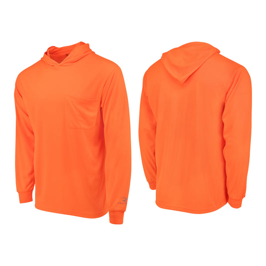 Hi-Vis Hooded Mesh Long Sleeve Shirt w/ UV Protection - Non Rated