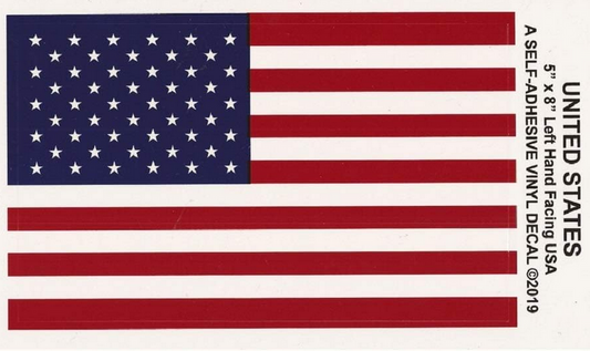 American Flag Vinyl Sticker Decal - Waterproof - Self-Adhesive - 5" x 8"