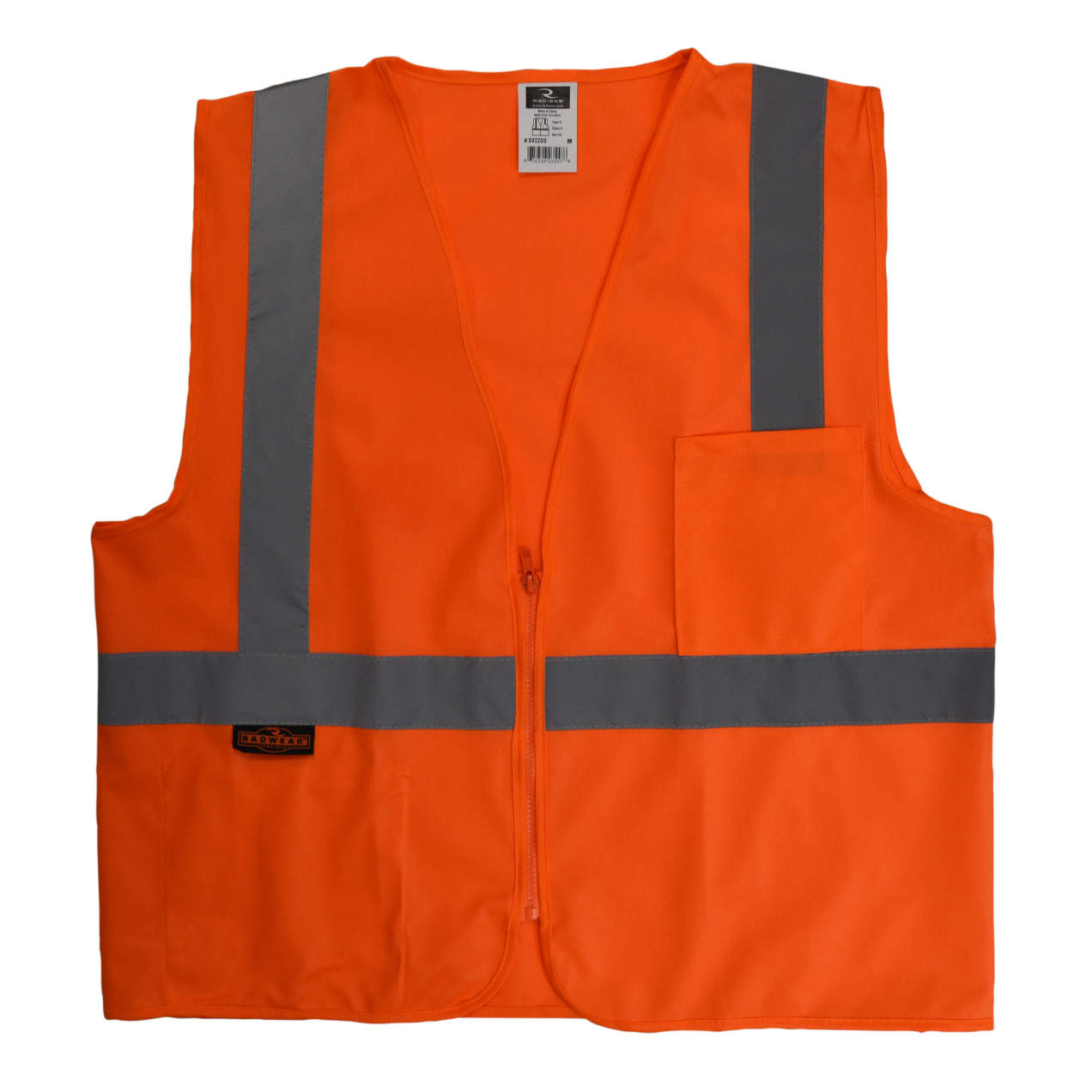 Radians SV2Z Type R Class 2 Economy Solid Safety Vest w/ Zipper
