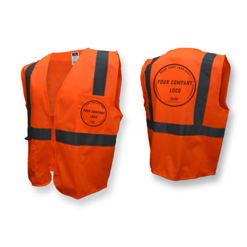 Radians SV2Z Type R Class 2 Economy Solid Safety Vest w/ Zipper